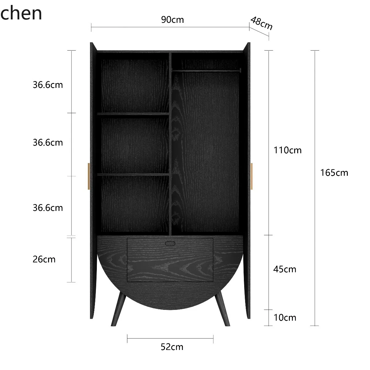 ZML Solid Wood Bedroom Home Wall-Mounted Storage Decorative Cabinet Integrated Organizer