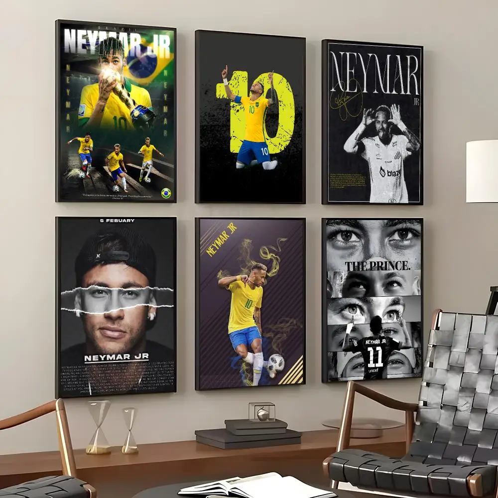Athlete Neymar Poster Self-Adhesive Waterproof Wall Stickers, Coffee Bar Home Wall Decor