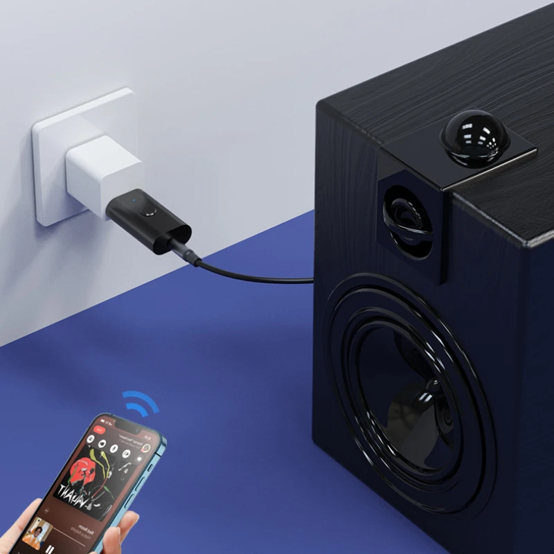 2 في 1 بلوتوث سيارة محول بلوتوث 5.3 5.0 ستيريو الارسال استقبال اللاسلكية 3.5 مللي متر Aux جاك محول سيارة عدة Mic