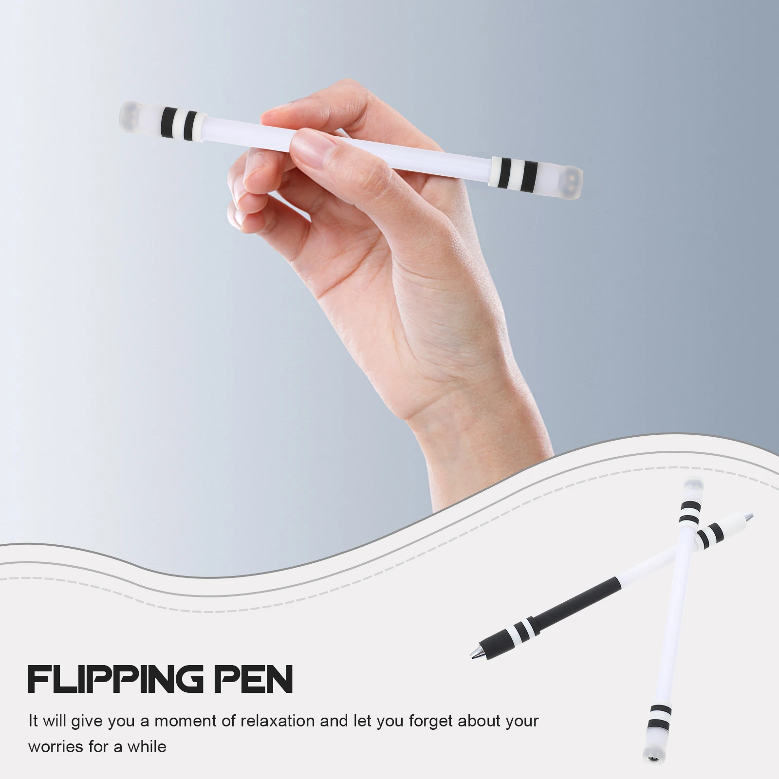 

2pcs Rotating Pens Kids Special Turning Pen Fashionable Portable Student Classroom Toy Silicon PC Material