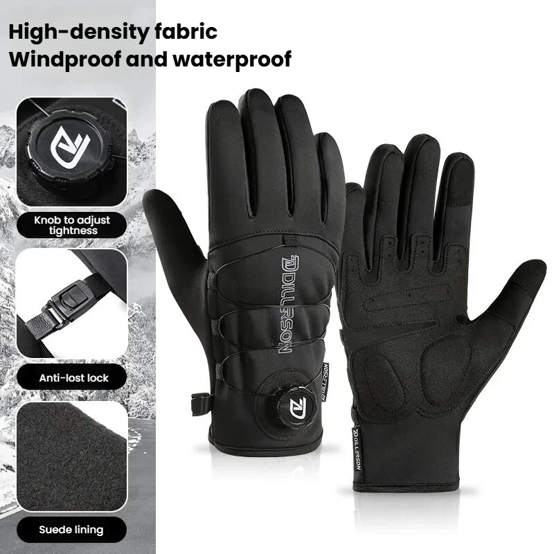 Winter Warm Gloves for Men and Women Windproof Waterproof Touchscreen Ski Cycling Gloves Thick Thermal Insulated Outdoor Gloves