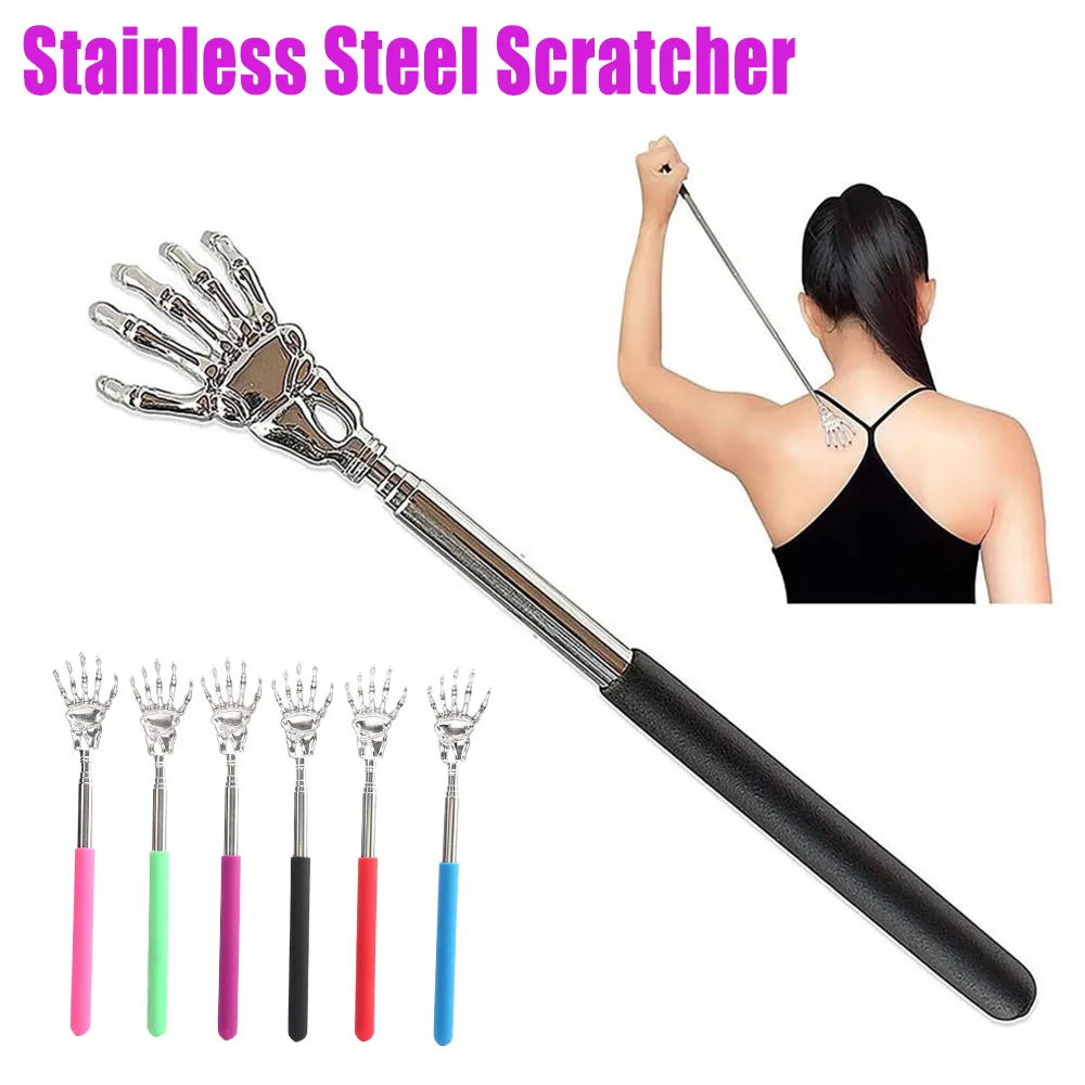 

Magic Hand Retractable Stainless Steel Back Scratcher Self Use Itch Relief Massager Household Gadget No Help Needed Care Tool