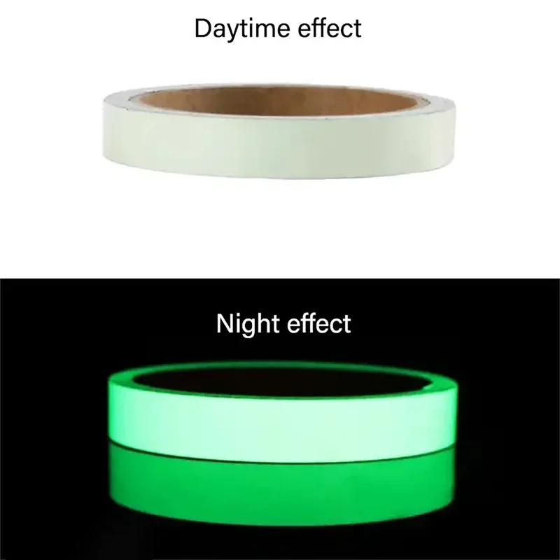 1 لفة مضيئة الشريط ليلة الأمن تحذير ملصقات المرحلة الخضراء الفلورسنت المضادة للتصادم ملصقات غرفة الاطفال السلامة الديكور #5