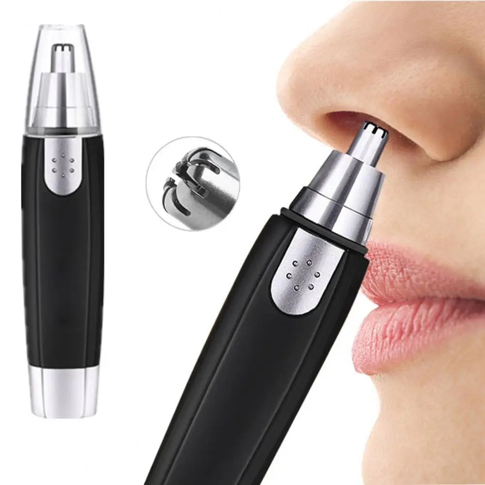 Portable Eyebrow Hair Trimmer Mute Detachable Ears Eyebrow Nose Hair Clipper  Battery Operated Nose Hair Trimmer Home Use