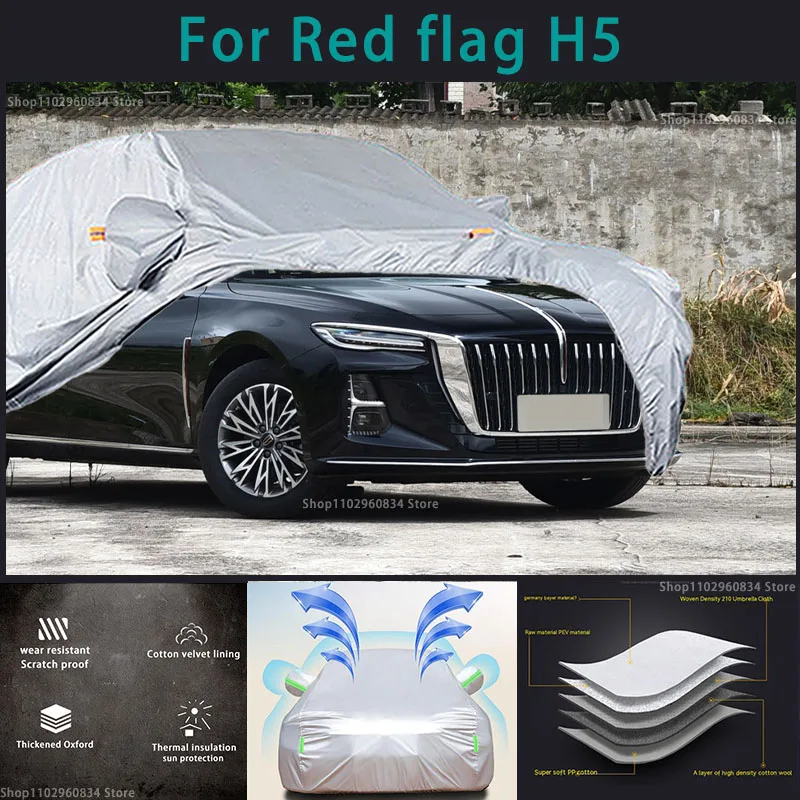 

For Red flag H5 210T Full Car Covers Outdoor Sun uv protection Dust Snow Protective Anti Hail And Storm Auto Protective cover