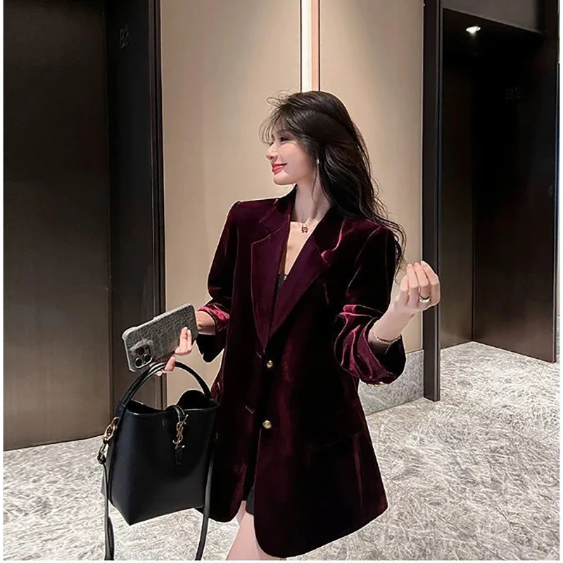 2025 AutumnWinter New Chic Professional Blazer Jacket Outwear Women's Loose All-match Casual Fashion High-end Suit Jacket Tops