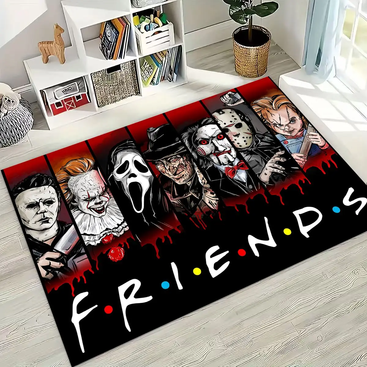 

Horror Characters S-Scream Ghost Face Rug for Bedroom Living Room Sofa Home Doormat Decor, Large Kids Play Non-slip Floor Mat