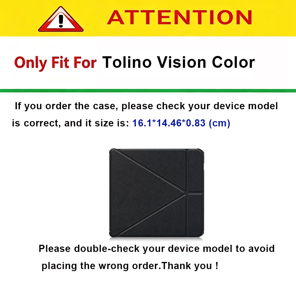 Stand Case for 7" Tolino Vision Color e-Book, Multi-fold Multi-angle Slim Durable Portable Protective Sleeve with Soft Shell 2