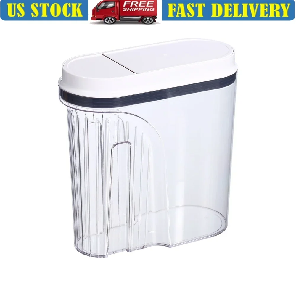 

Airtight Cereal Container with Easy Pour Spout Pop Up Lid BPA Free Durable Food Storage Jar Dishwasher Safe One Hand Operation