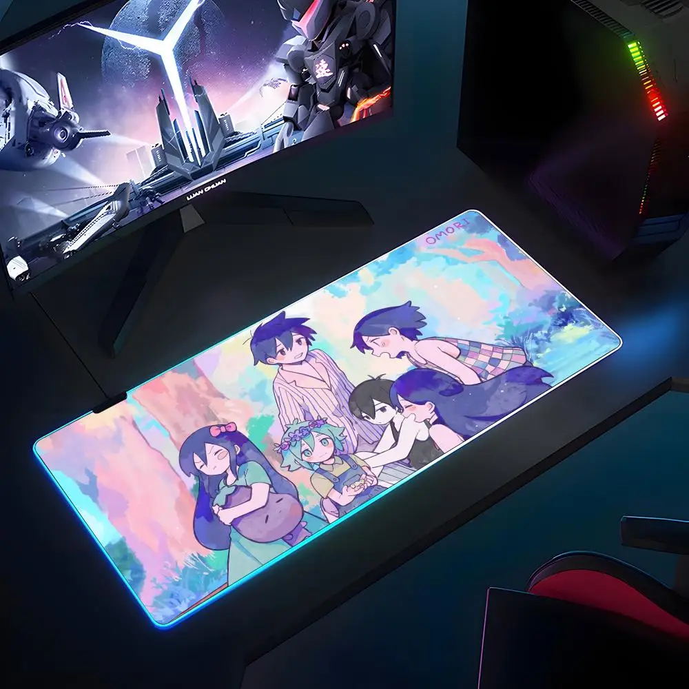 

Коврик для мыши Game O-Omori, резиновый противоскользящий коврик для клавиатуры RGB, 40x90 см, коврик для мыши, игровые аксессуары, коврик для офисного компьютера XXL