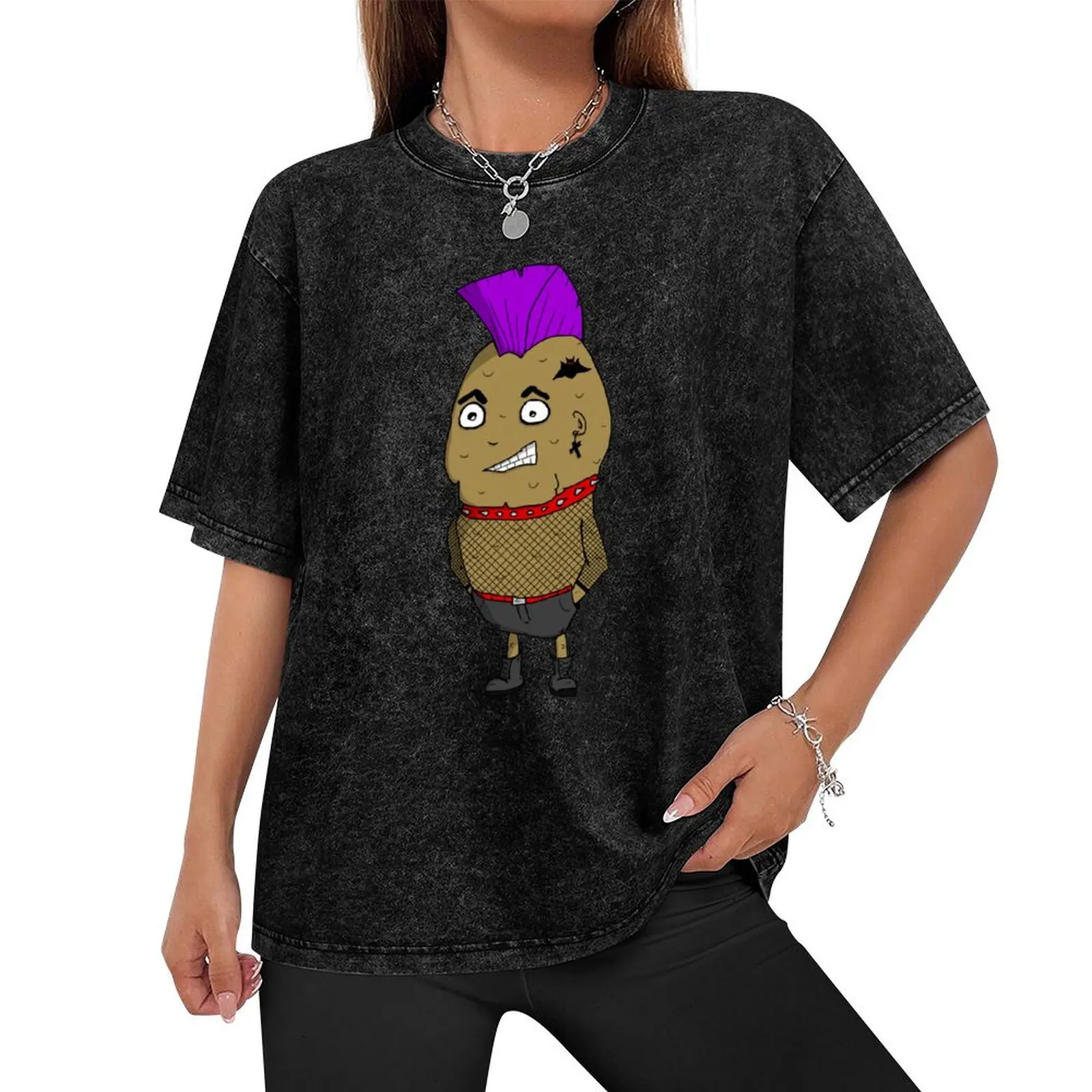 Punk Potato from The Nightshades Goth Vegetable Family T-Shirt blanks Funny t-shirt luxury t-shirt sweat shirts, men