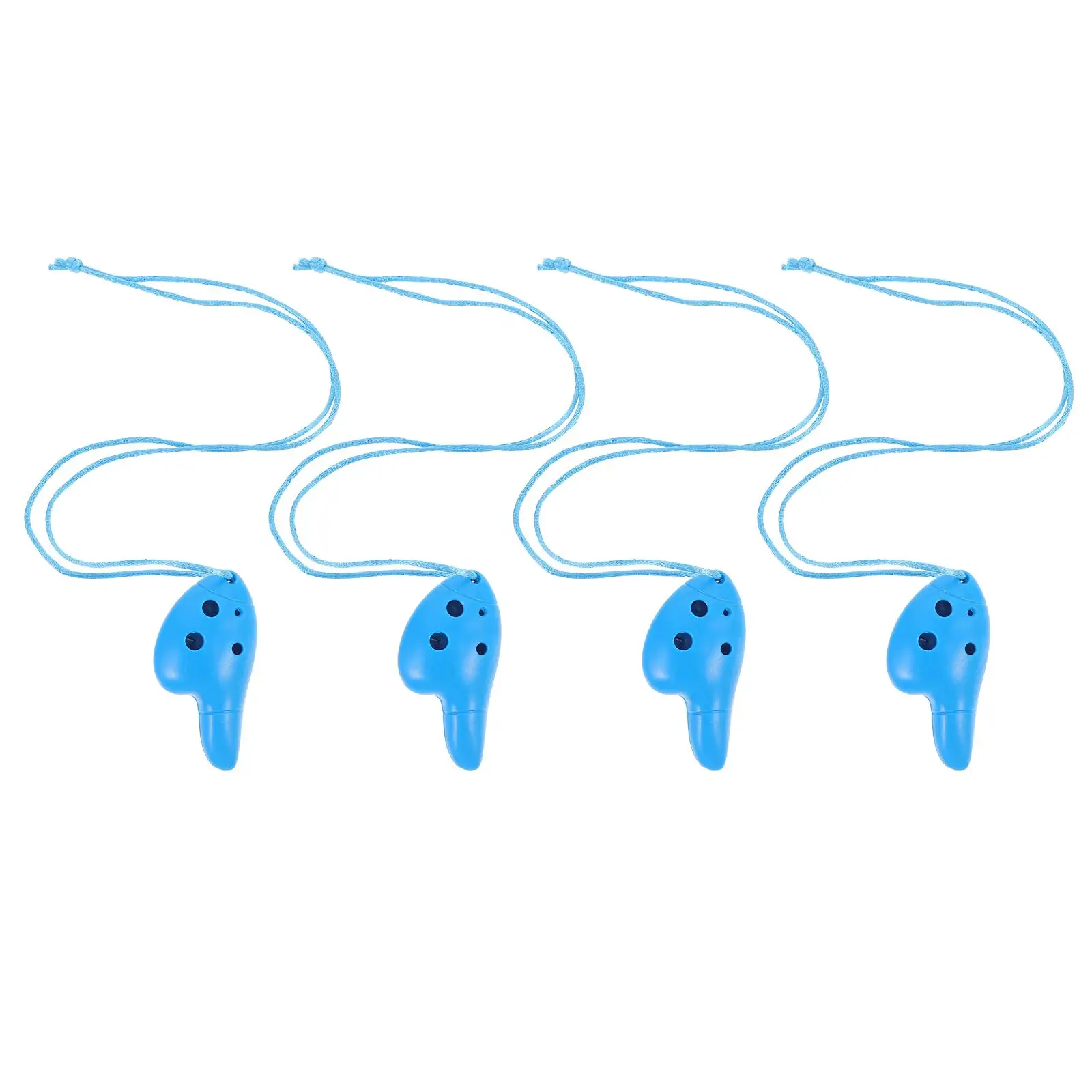 

4 Pcs Mini Ocarina Instruments 6-hole Plastic Blue Kids Beginner Music Gift Portable Toy Musical Instrument