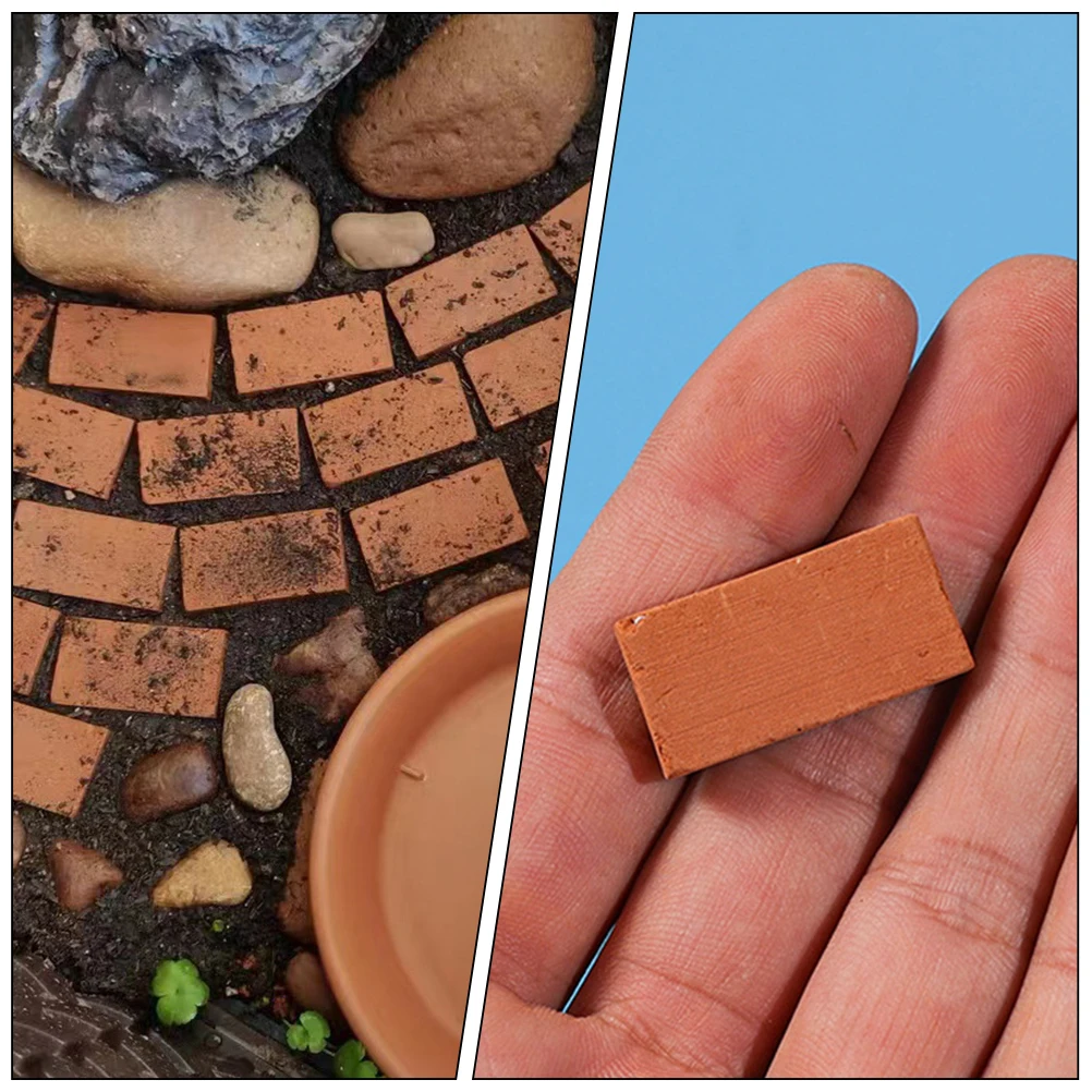 

40pcs Diy Miniature Bricks Simulation Fake Wall Models For Kids Smooth Safe Play Mini Building Blocks Sand Table Decors