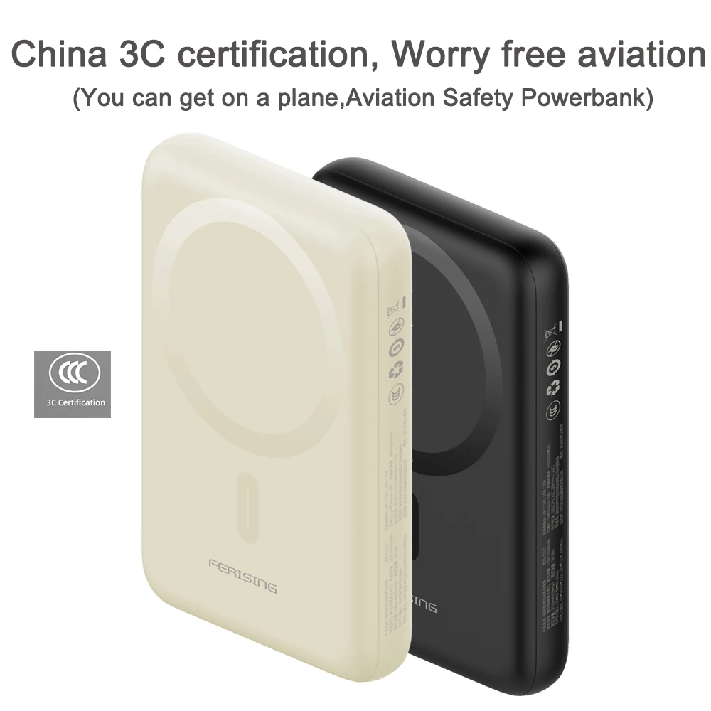 بنك طاقة 10000 مللي أمبير في الساعة مع شهادة CCC، شاحن محمول لاسلكي مغناطيسي، طائرة FAA آمنة لهاتف iPhone Samsung Huawei Xiaomi #3