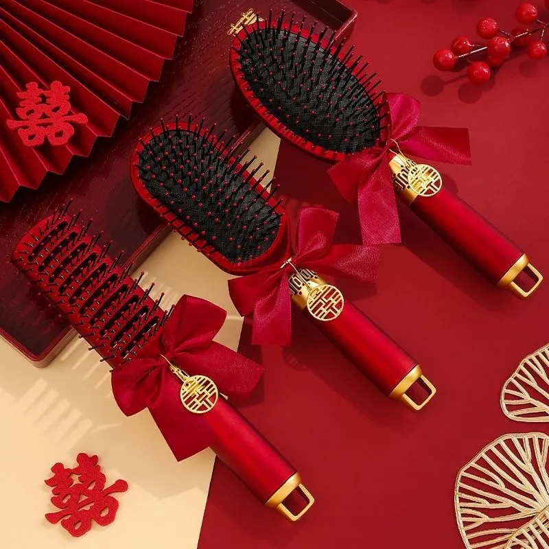 

Red Styling Comb Set Professional Recommendation Scalp Massage Comb Air Cushion Comb Women's Wedding Comb Accessories Tools 1016