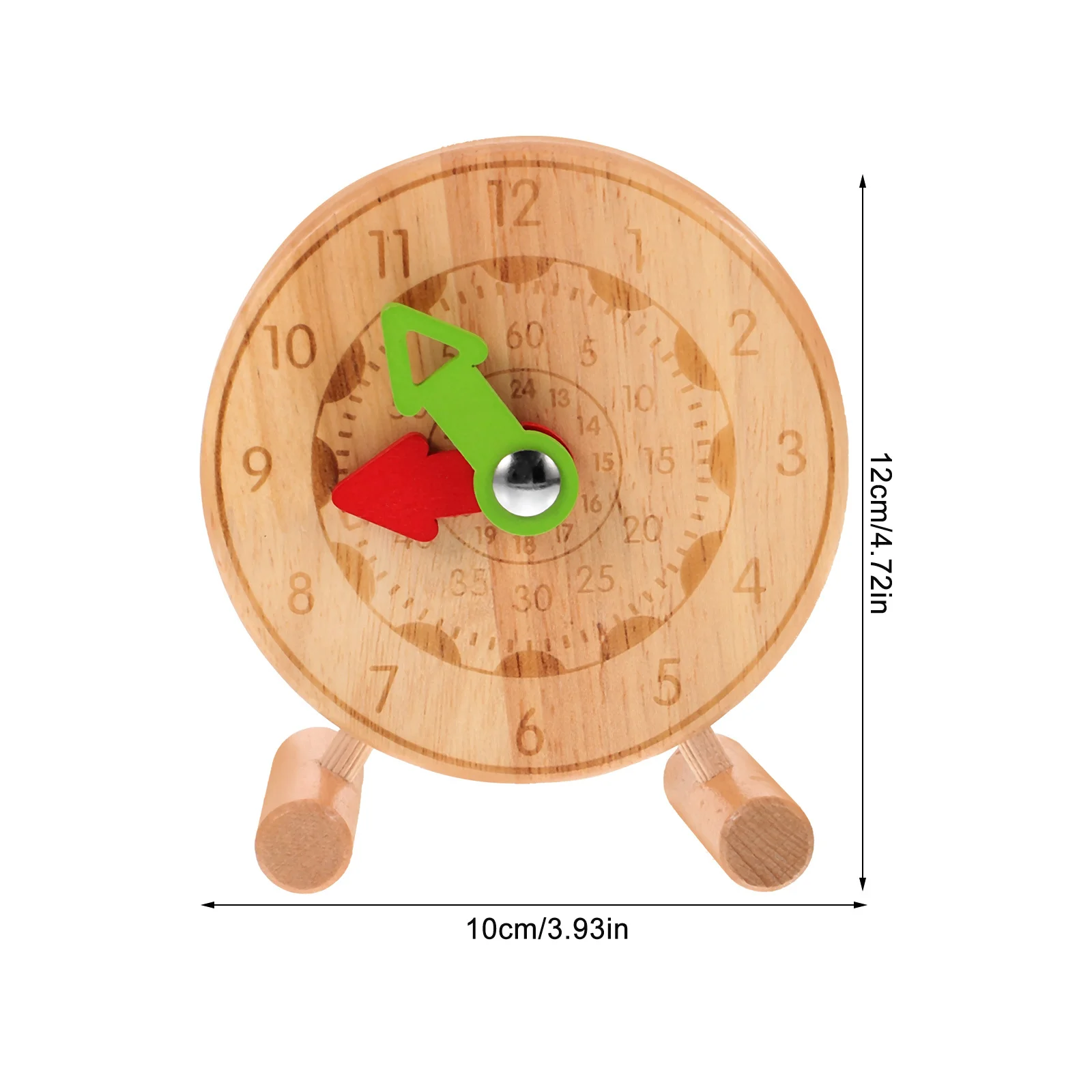 1pc Holz Kognitive Uhr Für Kinder Zeit Lernen Pädagogisches Spielzeug Helle Farbe Glatte Oberfläche Mini Uhr Puzzle Montessori