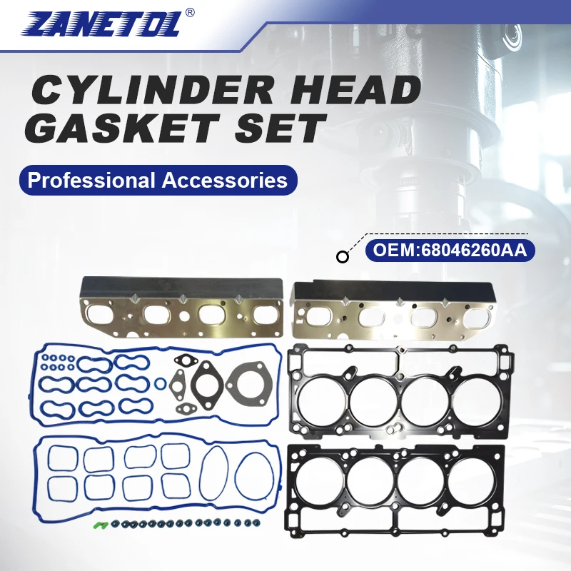 

ZANETOL Cylinder Head Gasket Set for Chrysler TOWN & COUNTRY 2001 for JEEP GRAND CHEROKEE 2000 for Dodge Charger 2011 68046260AA