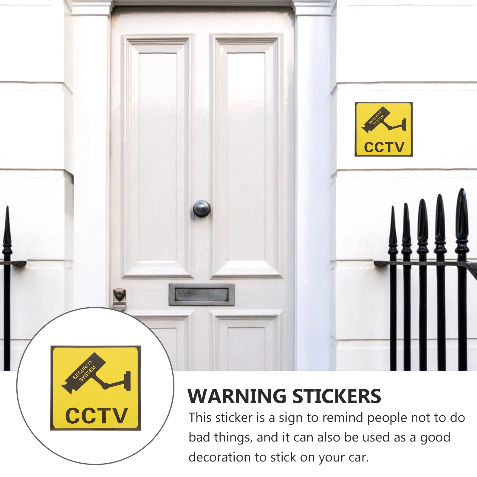 10pcs Camera Monitoring Sticker Self-Adhesive Video Warning Decal For Home Office Porch Security Surveillance Sign School Safety