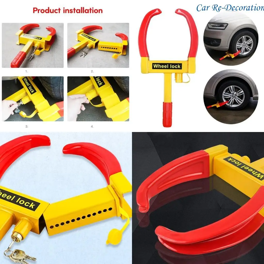 

R58D Adjustable Vehicle Wheel Lock Durable Wheel Clamp Easy to Use Wheel Lock Versatile Wheel Lock for Caravans Car Boats