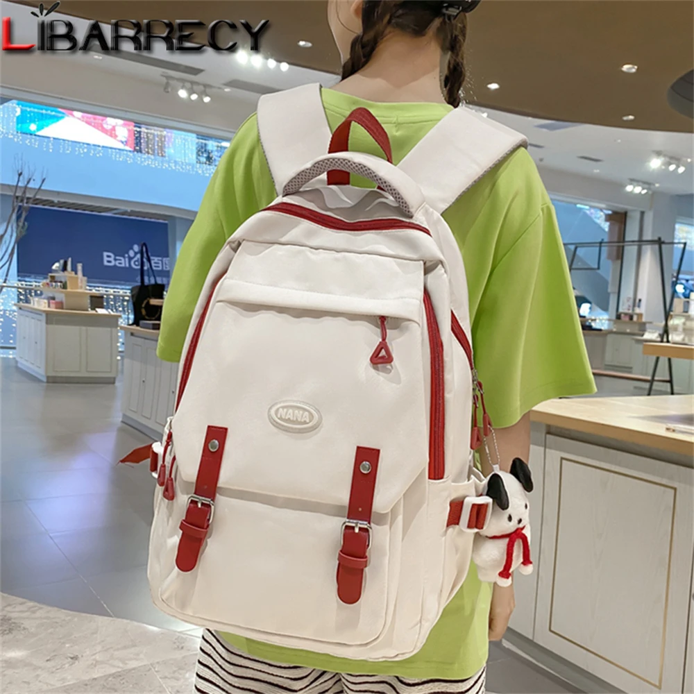 Women\'s Backpack Solid Color Multi-pocket Casual Woman Travel Bag High Quality Schoolbag for Teenage Girl Book Knapsack Bolsos