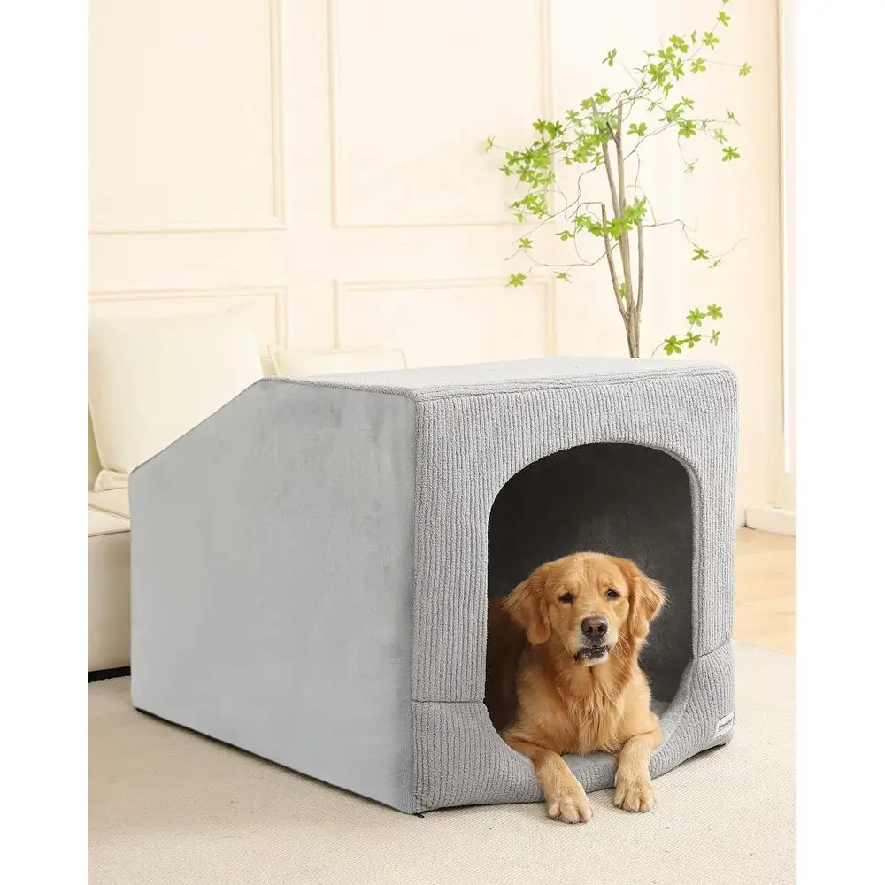 

Indoor Dog House for Medium to Large Dogs - Washable Removable Cushion and Cover Pet Orthopedic Dog Bed, Inside Dog House with L