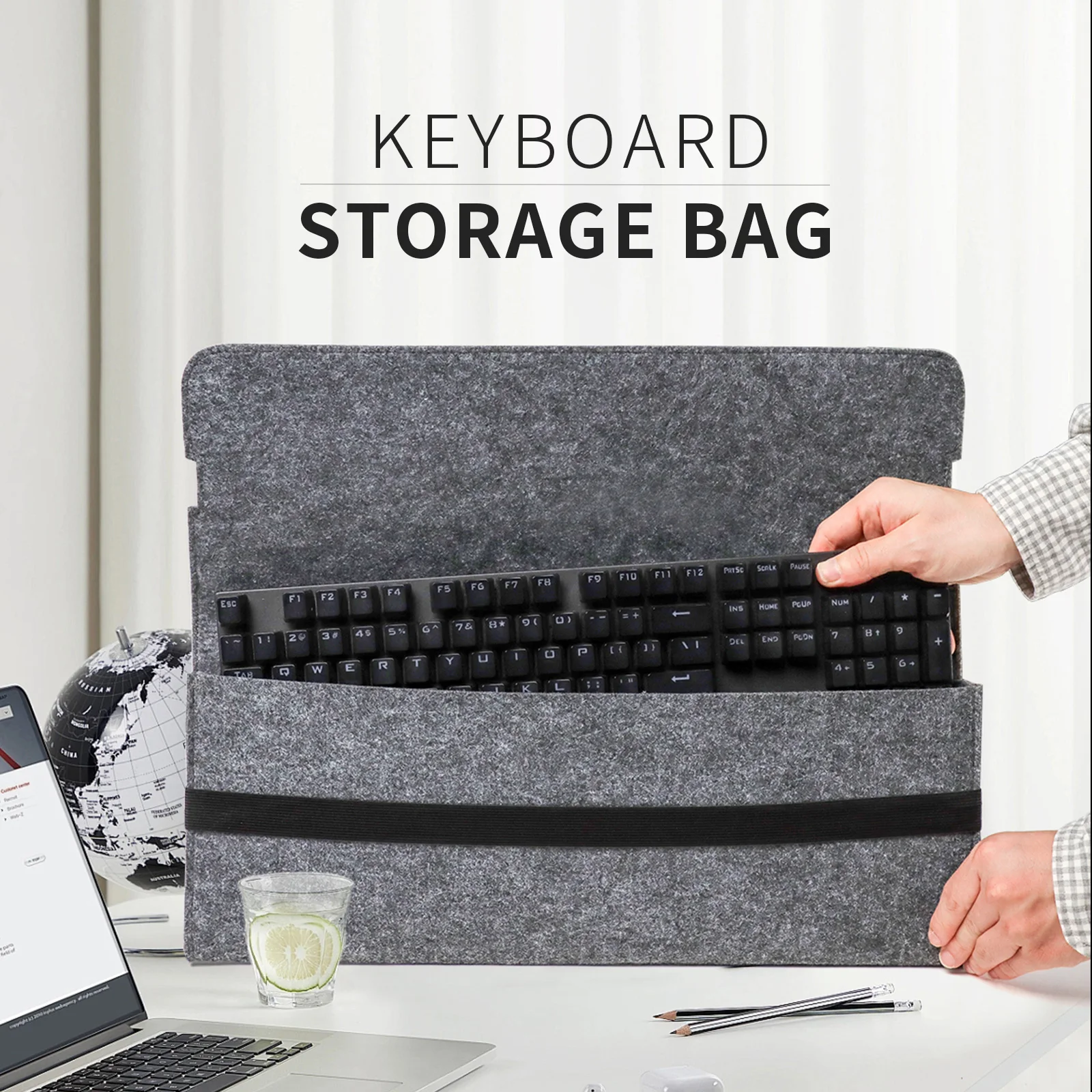 Computer Keyboard Bag Gaming Mechanical Wireless Keyboards (up to 18inch) Traveling Storage Case Soft Material Dustproof Bag