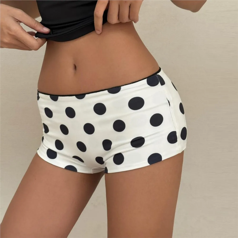

Hot Girl Style Shorts Feminino Three-quarter Pant Women's Clothing Casual Simple Style All-match Homewear Bodycon Polka Dot Chic