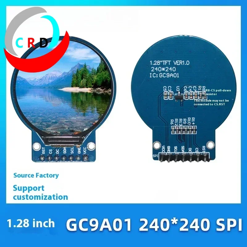 1.28 inch TFT LCD screen 240x240LCD small size GC9A01 serial port round screen SPI oled  esp32  tft display  pantalla soldar