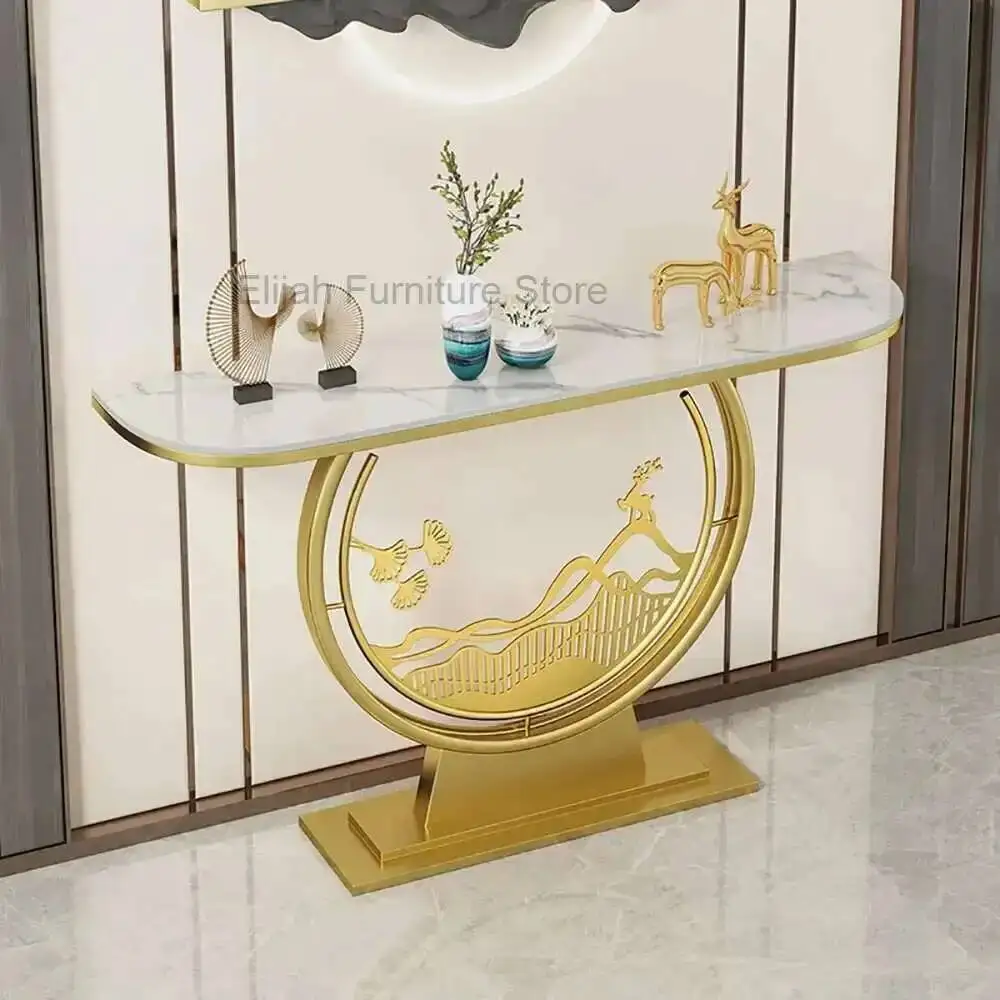 

Table Luxury Entrance Modern Nordic Metal Console Lobby Console Tables Hallway Midcentry Consolle Ingresso Living Room Furniture