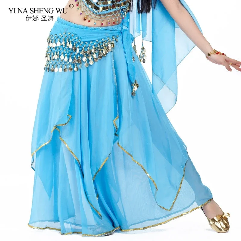 Belly Dance Skirt Professional Competition Sexy Chiffon For Women Belly Dance Skirt Costume Dancer Skirt 9 Color New