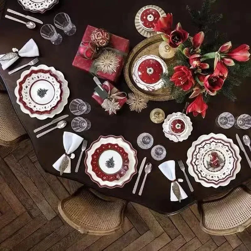 German Pool hard porcelain  toys, joyful multi-angle plates, Christmas cups, saucers and bowls in various styles
