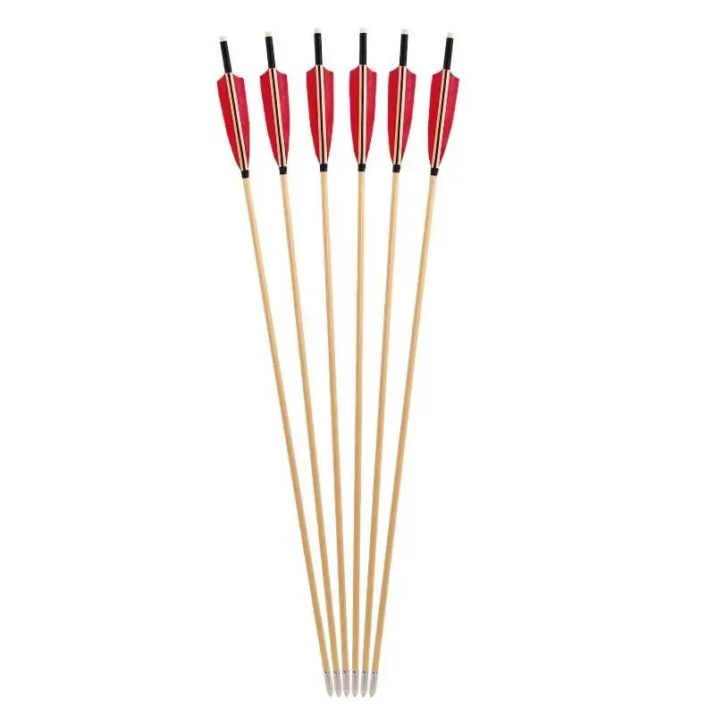 

Wooden Arrows with Turkey Feather, Longbow Archery Shooting, 32 ", 20-50lbs Bows, New, 3 Pcs, 6 Pcs, 12 Pcs