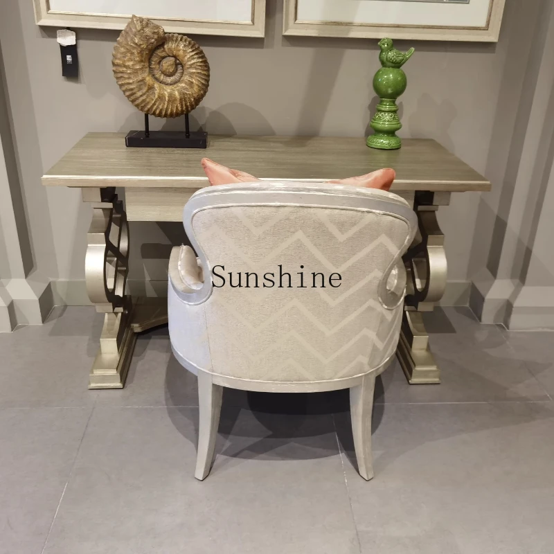 

Desk American light luxury solid wood hollow learning office