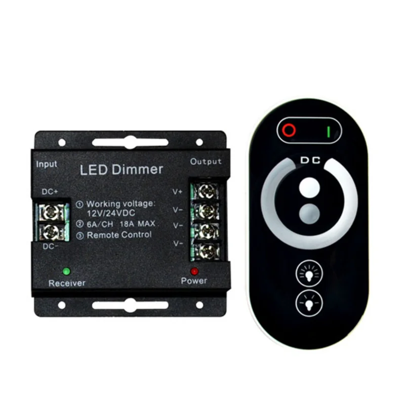 Controller LED DC12-24V LED Strip Light RF Touch Remote Controller per SMD COB Single Color CCT RGB Strip regola la luminosità