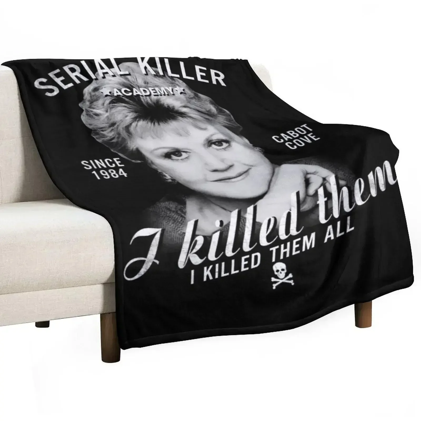 Vintage Jessica Fletcher I Killed Them I Killed Them All Throw Blanket valentine gift ideas blankets and throws Retros Blankets