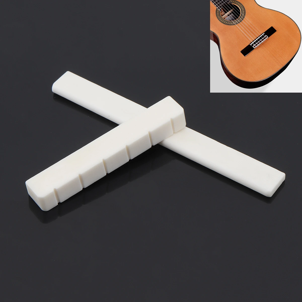 

1 pair Guitar Bridge Nut Saddle Bone for 6 String Classical Guitar Guitar Bridge Pins