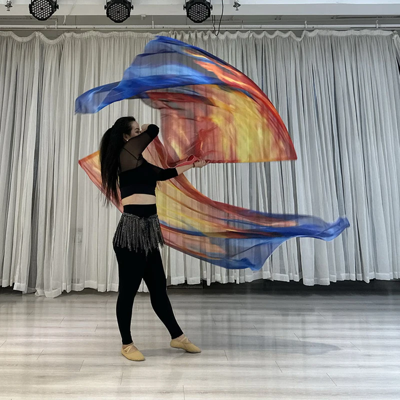 160 * 110 cm Rekwizyty sceniczne Flaga Taniec brzucha Jedwabne welony Jedwabne skrzydło Flaga chwały Flaga wiary Flaga welonu z kijami