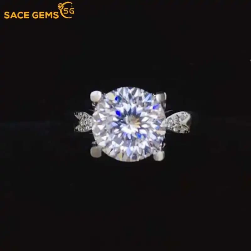 

SACE GEMS GRA Certified D Color 1-3ct Faceted Cut Moissanite Ring 925 Sterling Silver White Gold Rings for Women Fine Jewelry