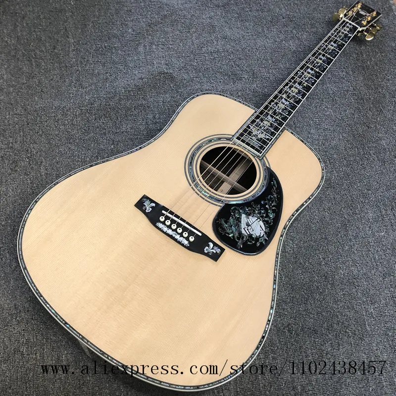 Custom Solid Spruce Top, Solid rosewood, ebony fingerboard, 1 neck, High Quality Performance-Level D-100 Acoustic Guitar