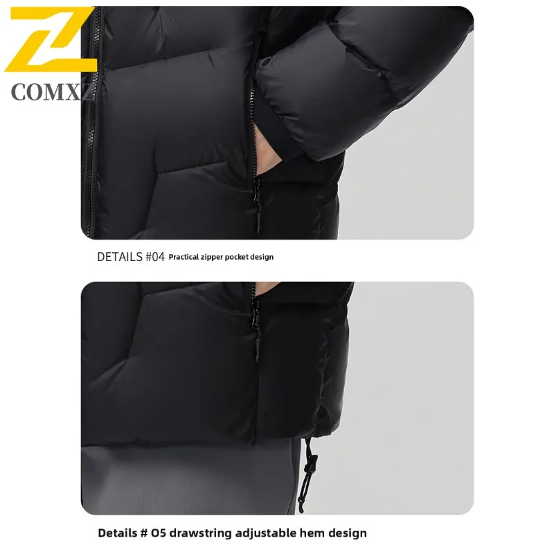 سترة COMXZ Premium 2025 للرجال بقلنسوة للمشي لمسافات طويلة والسفر سترة مريحة عصرية للخروج ملابس خارجية شتوية مقاومة للبرد #6