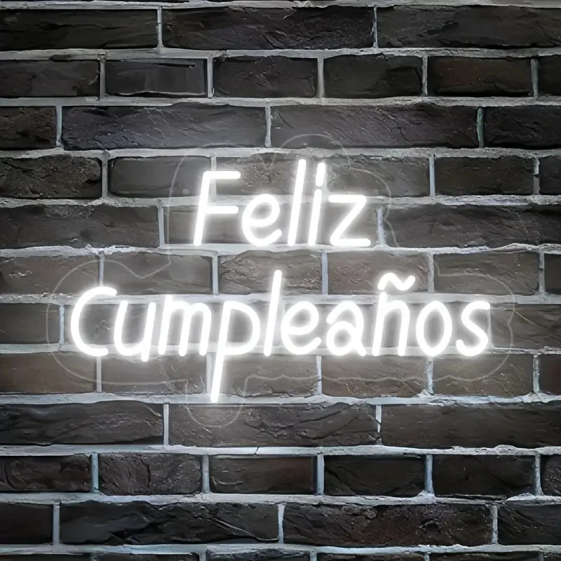 Feliz Cumpleanos Neon Sign LED Light Happy Birthday Decor Aesthetic Neon Light For Room Wall Party Bedroom Club Bar Neon Signs