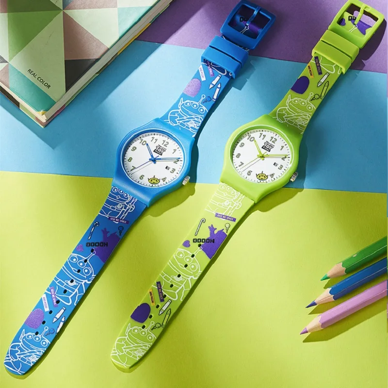 Disney Toy Story Pixar Stitch Green Alien Children Unisex Cartoon orologio da polso al quarzo Graffiti Boy Girl Student adolescente nuovo orologio