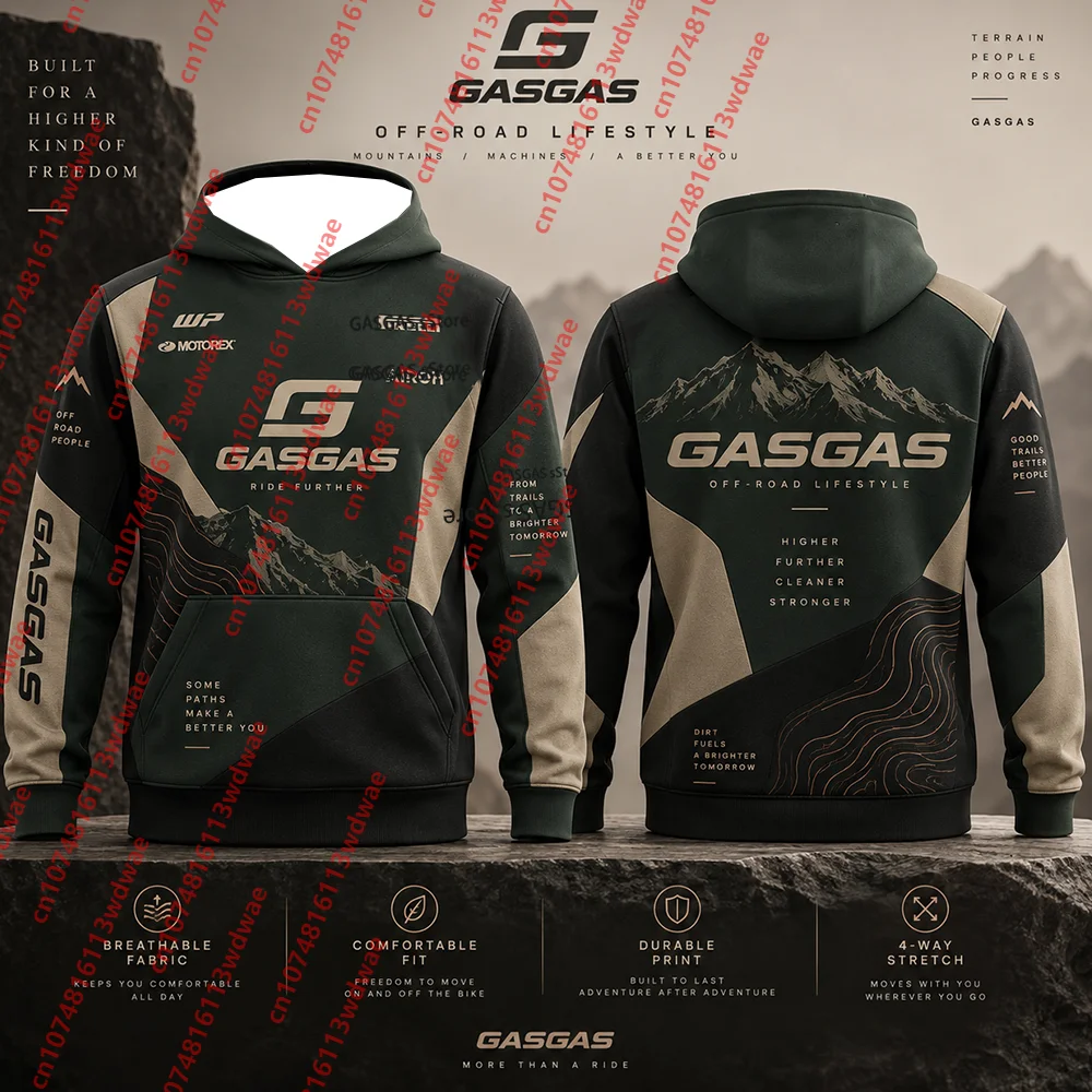 Sudadera con capucha para hombre, diseño de carreras todoterreno, ideal para motocross y actividades al aire libre, de manga larga, estilo casual, para ciclistas y practicantes de deportes de moto.