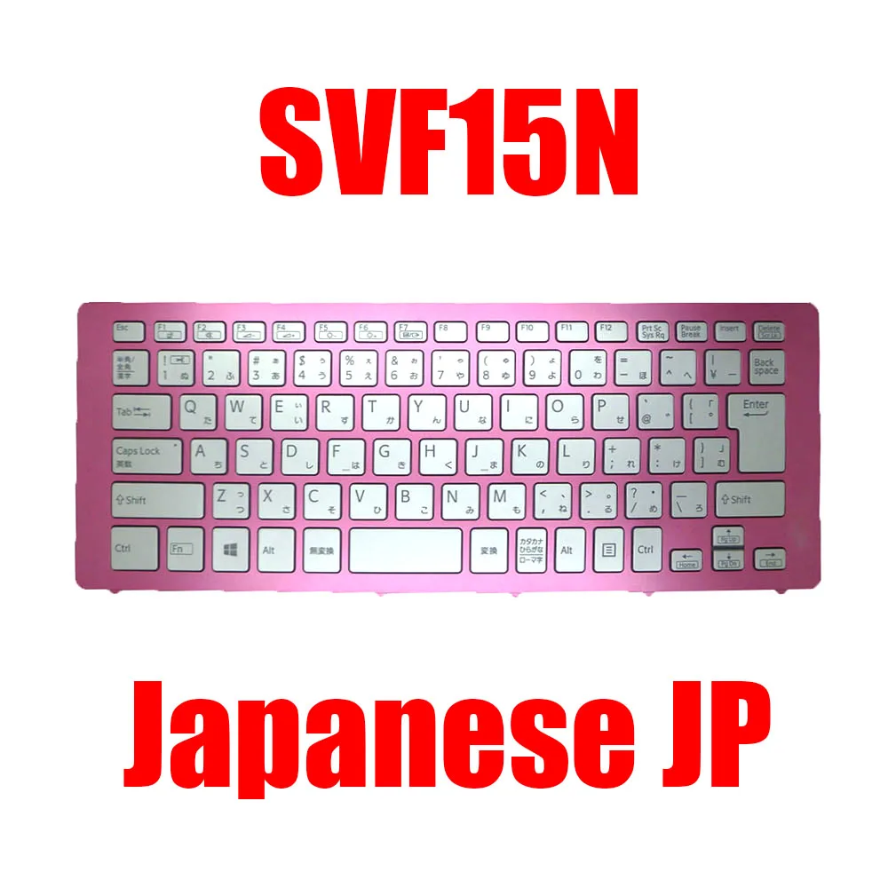 

New Japanese JP Laptop Keyboard For SONY For VAIO SVF15N 149265871JP 9Z.NABBQ.B0J AEFI3J000303A Silver With Backlit Pink Frame