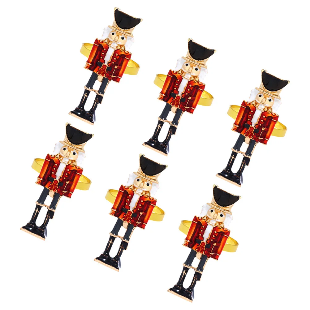 

Bulk Nutcracker Napkin Walnut Soldier Buttons Holiday Party Decoration 6pcs Restaurant Ring Tableware Flatware