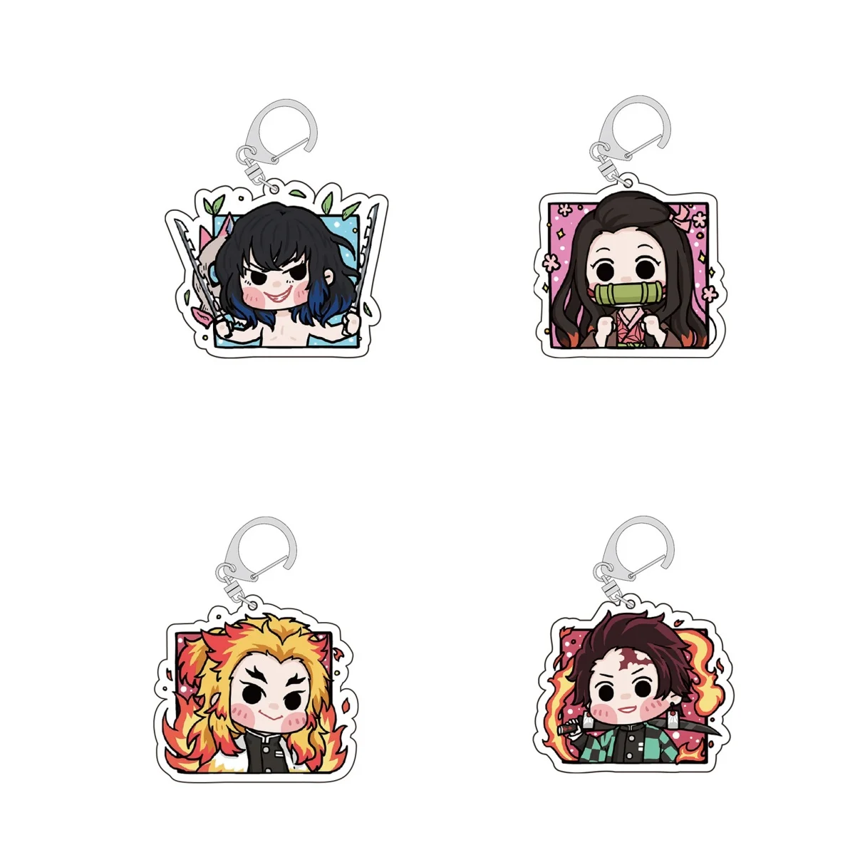 Anime GOODS Acrylic Keychain cute y2k Demon Slayer keychain for bag keys car key bag backpack collection display accessories