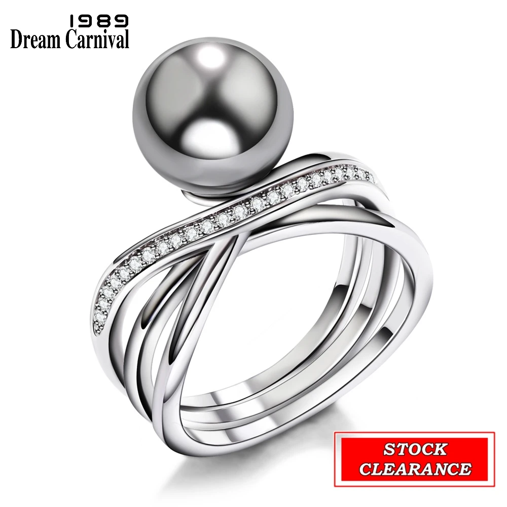 Big Bargain DreamCarnival1989 Women Gothic Pearl Rings Stock Clearance Limited Size Small Quantity Bottom Price Sale Lover Gift