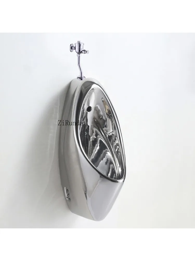 مبولة فضية مثبتة على الحائط KTV فندق مستشعر تلقائي لون مبولة مزيل العرق مضغوط يدويًا #4