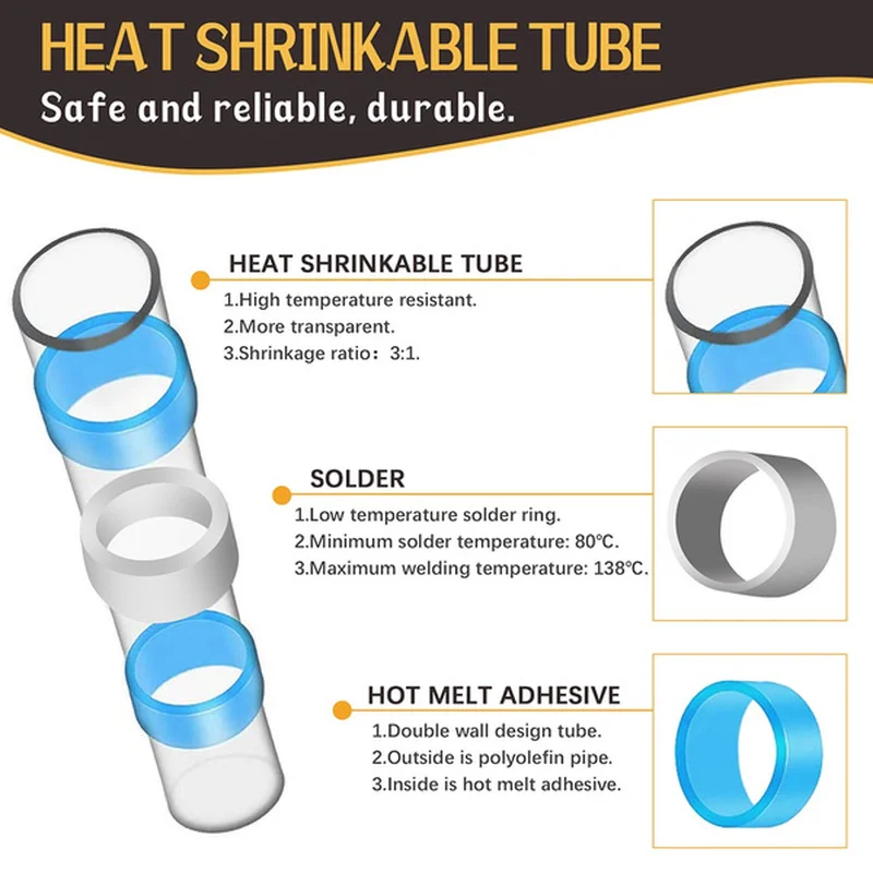 Waterproof Wire Connector Heat Shrinkable Tube Electric Cable Connectors Automotive Terminal Splice Seal Insulation Wholesale