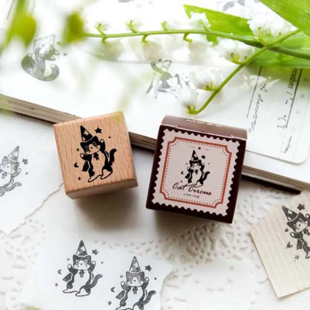 DIY Toys Diy Craft Black Cat Stamps Retro Vintage Cute Pet Wooden Rubber Stamps Kitten Handmade Cat Seal Stamping Scrapbooking
